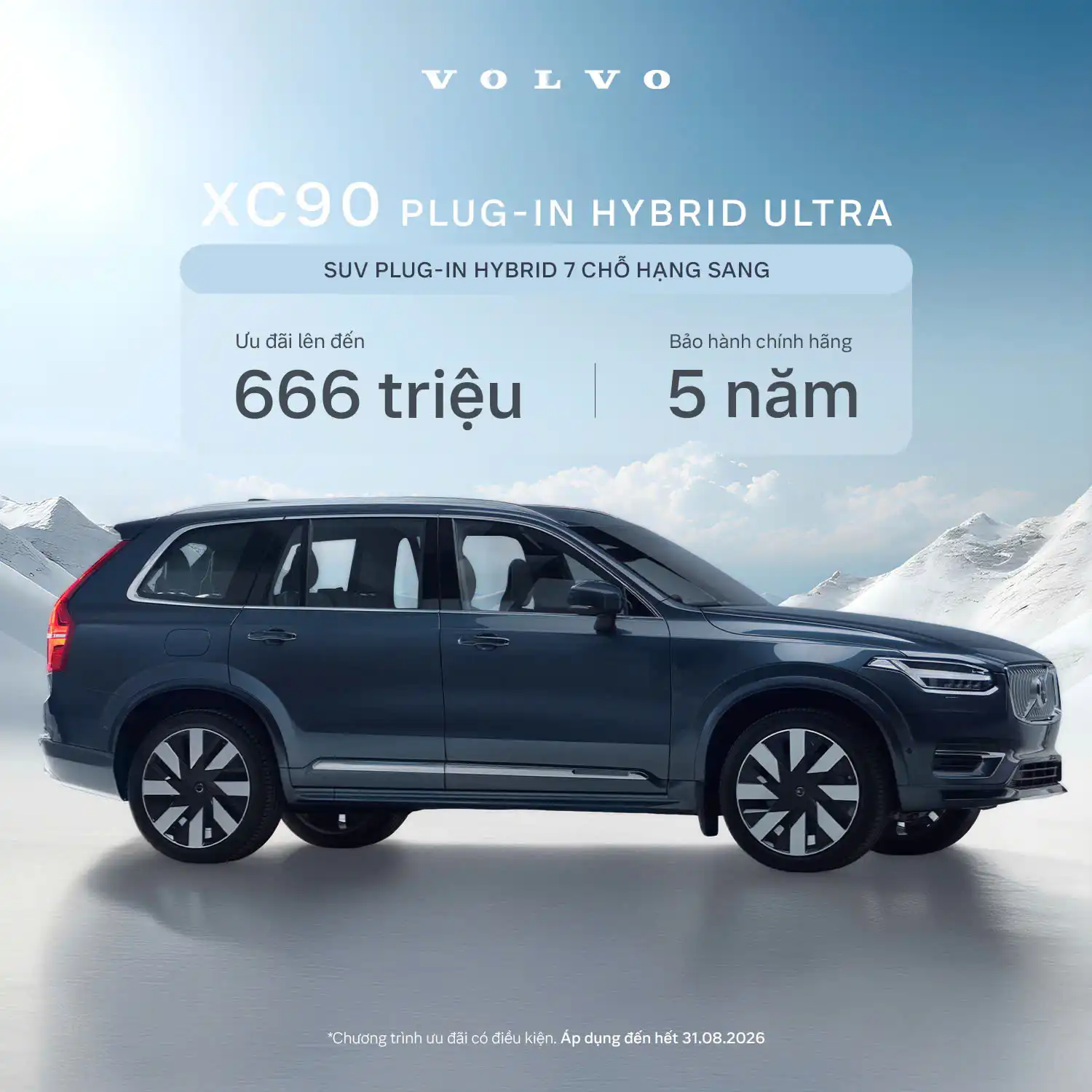 Chương trình khuyến mại Volvo XC90 Plug-in Hybrid Ultra Tháng 8/2026