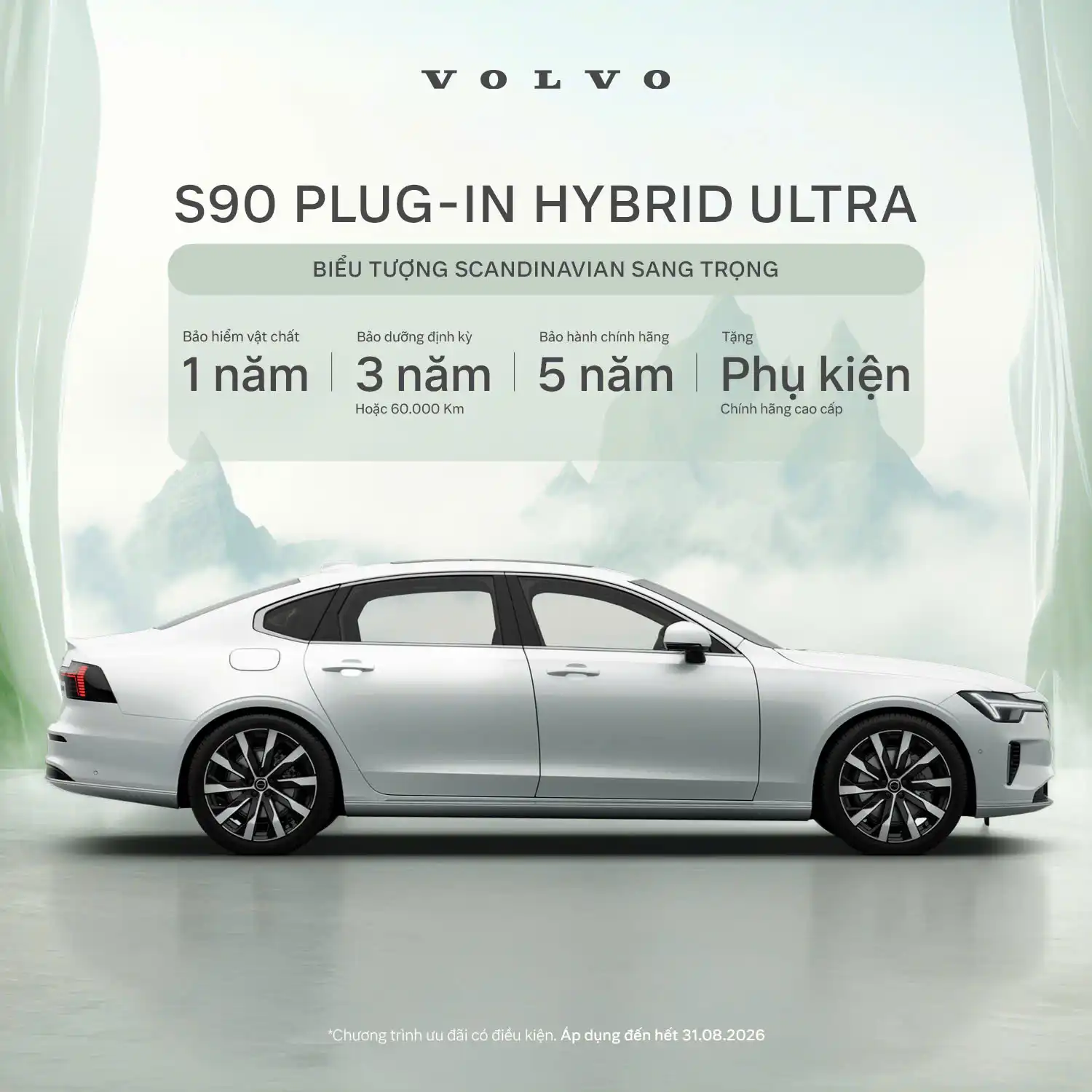 Chương trình khuyến mại xe Volvo S90 T8 cho tháng 8/2026