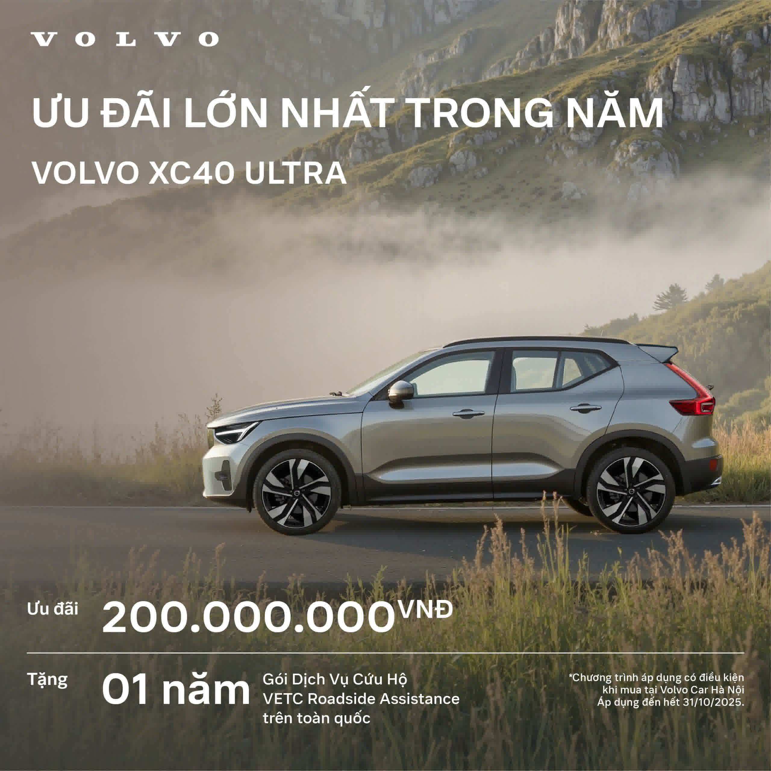 Volvo XC40 Ultra khuyến mãi lớn tháng 10/2025 tại Volvo Hà Nội